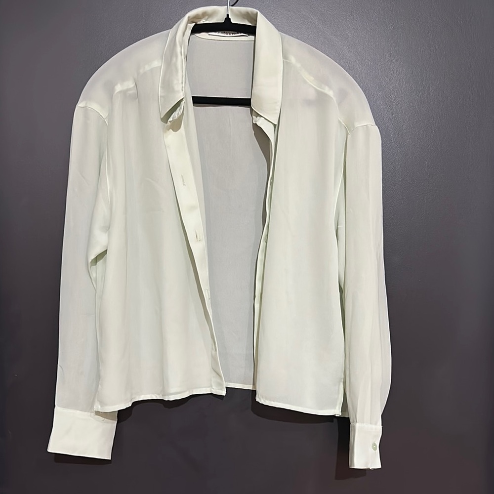Abercrombie Mint Green Button-Up Blouse